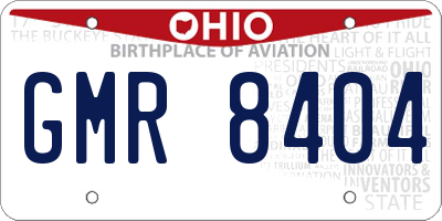 OH license plate GMR8404
