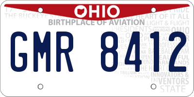 OH license plate GMR8412