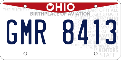 OH license plate GMR8413