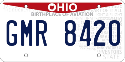 OH license plate GMR8420
