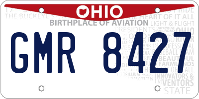 OH license plate GMR8427