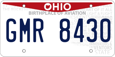 OH license plate GMR8430