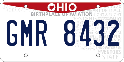 OH license plate GMR8432