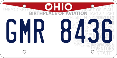 OH license plate GMR8436