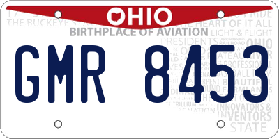 OH license plate GMR8453