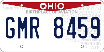 OH license plate GMR8459