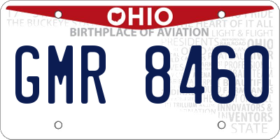 OH license plate GMR8460