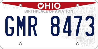 OH license plate GMR8473
