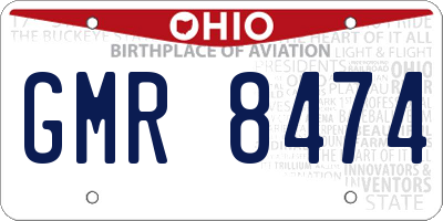 OH license plate GMR8474