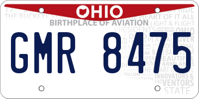 OH license plate GMR8475