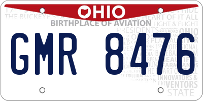 OH license plate GMR8476