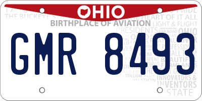 OH license plate GMR8493