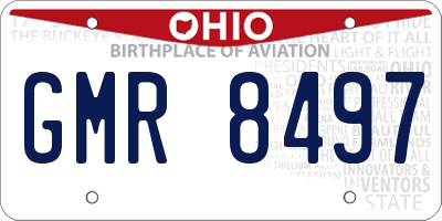 OH license plate GMR8497