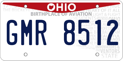 OH license plate GMR8512