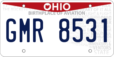 OH license plate GMR8531