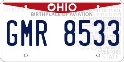 OH license plate GMR8533