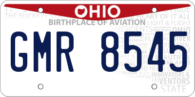 OH license plate GMR8545