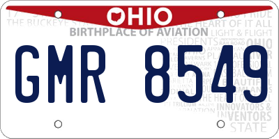 OH license plate GMR8549