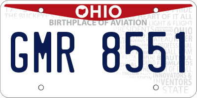 OH license plate GMR8551