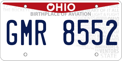 OH license plate GMR8552