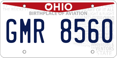 OH license plate GMR8560