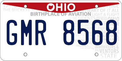 OH license plate GMR8568