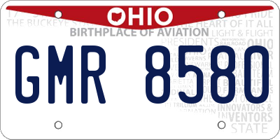 OH license plate GMR8580
