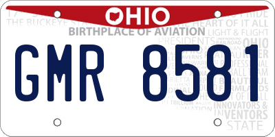 OH license plate GMR8581