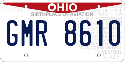OH license plate GMR8610