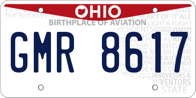OH license plate GMR8617