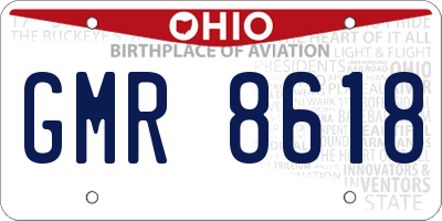OH license plate GMR8618
