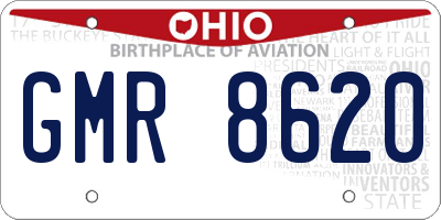 OH license plate GMR8620