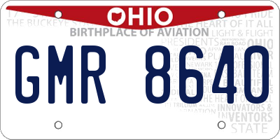 OH license plate GMR8640