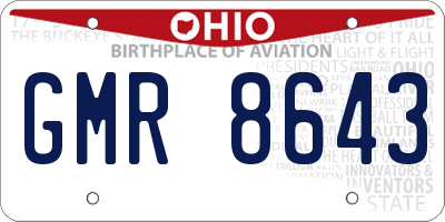 OH license plate GMR8643