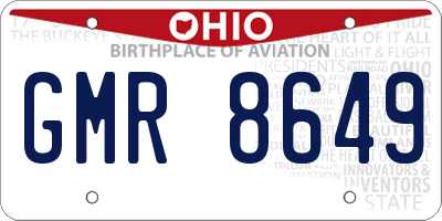 OH license plate GMR8649