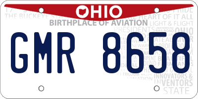 OH license plate GMR8658