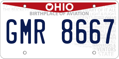 OH license plate GMR8667