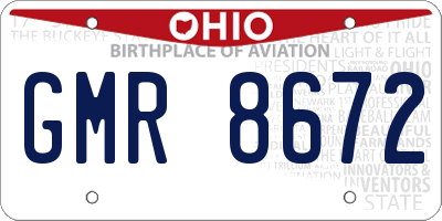 OH license plate GMR8672