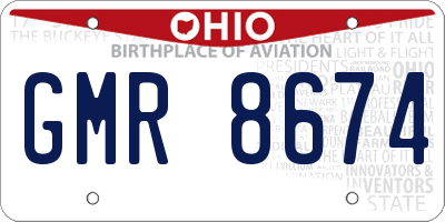 OH license plate GMR8674