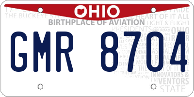 OH license plate GMR8704