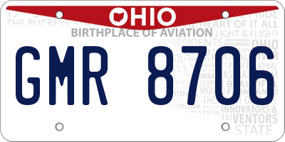 OH license plate GMR8706