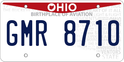 OH license plate GMR8710