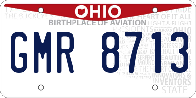 OH license plate GMR8713