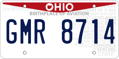 OH license plate GMR8714
