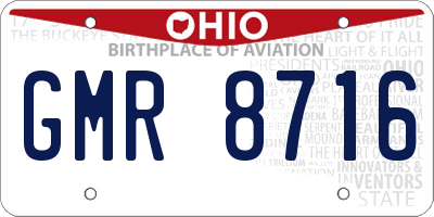 OH license plate GMR8716