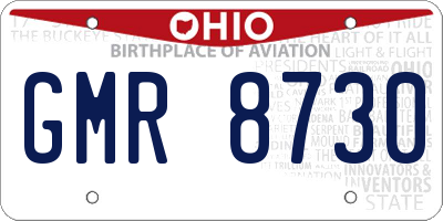 OH license plate GMR8730