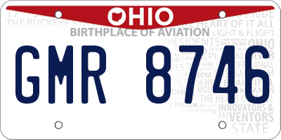 OH license plate GMR8746