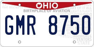 OH license plate GMR8750