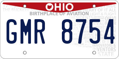 OH license plate GMR8754