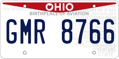 OH license plate GMR8766